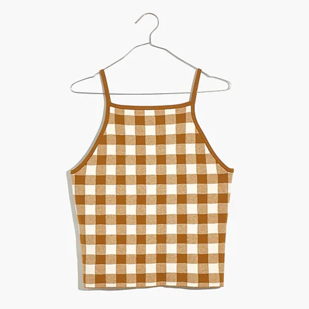 Madewell Gingham Apron Sweater Tank Size XL